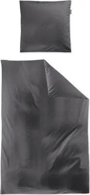 Produktbild von Irisette Lyocell-Satin Bettwäsche-Garnitur Lotus 8521  Farbe grau  135x200+80x80cm