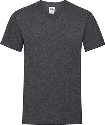 Produktbild von Fruit of the Loom Herren V-Ausschnitt T-Shirt Basic V-Neck Shirt Basic Tee Shirt, Größe:S, Farbe:Dark Heather Grey