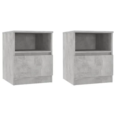 Produktbild von vidaXL Nachttische 2 Stk. Betongrau 40x40x50 cm Holzwerkstoff -  Nachttische