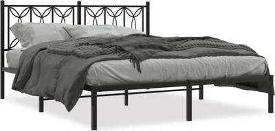 Produktbild von Möbel Bettgestell mit Kopfteil Metall Schwarz 150x200 cm - Bettrahmen 376130