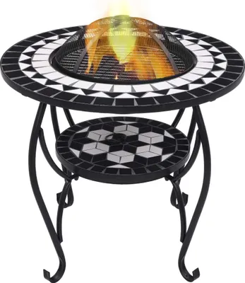 Zdjęcie produktu dla Stół kominkowy Living Store Mosaic Ceramic czarno-biały 68 cm
