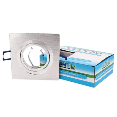 Immagine prodotto di LEDOM Faretto da incasso GU10 cornice da incasso orientabile a 35° Ø75mm foro in alluminio incl. attacco GU10 per lampadine LED, argento spazzolato, angolare