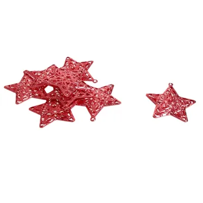 Produktbild von Metallsterne zum Hängen - rot - 6 cm - 12 Stück - 92016 30