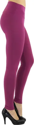 Zdjęcie produktu dla Legginsy damskie długie z wysokim stanem jasnofioletowe XL