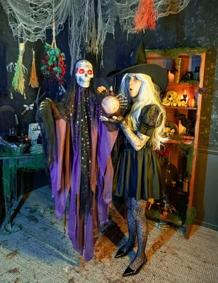 Immagine prodotto di Decorazione Halloween scheletro 180 x 80 x 16 cm strega