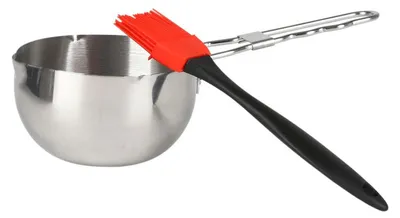 Produktbild von Marinade-Set 2 tlg. Marinadeschale Soßenschale Edelstahltopf Silikon Backpinsel