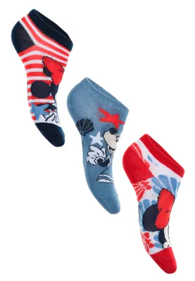 Produktbild von Minnie Mouse Kinder Mädchen Sneaker Socken 3 Paar Strümpfe Paket Set, Größe:31-34
