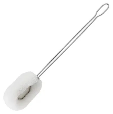 Produktbild von Tassenreinigungsbürste mit langem Edelstahlgriff, austauschbarer Kopf, Schwammflasche für Küchenbürstenwerkzeug, 24 cm