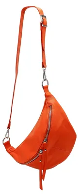 Produktbild von echt Leder Damen stylisch Hüfttasche Bauchtasche Brusttasche für Festival Reise Große elegant Crossbody Bag Verstellbarer welchsellbar Schultergurt 37x21cm INA G676 (Orange, L)