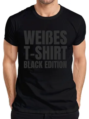 Produktbild von Weißes Shirt Black Edition Lustiger Spruch Sarkasmus Ironie Herren T-Shirt, Schwarz, M