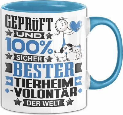 Produktbild von Tierheimvolontär Geschenk Lustiger Spruch für Tierheimvolontär Geschenkidee Bester Tierheimvolontär Der Welt (Blau)