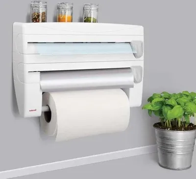 Immagine prodotto di Portarotolo da cucina 4 in 1 bianco 39x10x25 cm