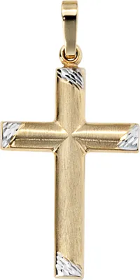 Produktbild von JOBO Anhänger Kreuz 333 Gold Gelbgold teilrhodiniert teilmattiert