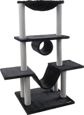 Kratzbaum Hamza, schwarz, 60 x 57 x 122 cm