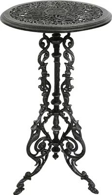 Produktbild von Gartentisch Eisen 72cm Tisch Beistelltisch Antik-Stil Farbe silber-schwarz