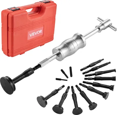 A tool set for removing bearings and seals, displayed with its storage case.