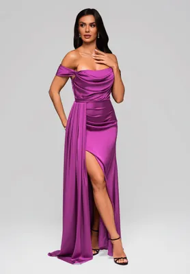 Produktbild von Ombre Elegantes Abendkleid mit Schulterfreiheit lila XS