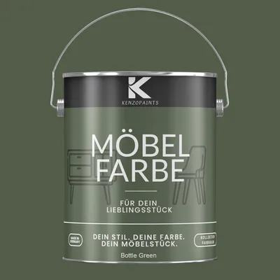 Produktbild von Kenzopaints 2,5Liter Möbelfarbe Möbellack Buntlack Farbraum - Bottle Green