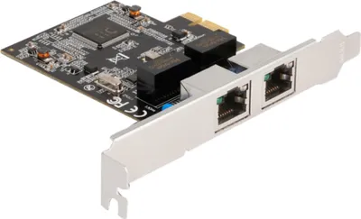 Produktbild von Delock PCI Express x1 Karte auf 2 x RJ45 Gigabit LAN RTL8111