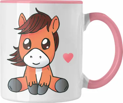 Produktbild von Pferd Tasse Lustig Reiterin Geschenk Pferde Geschenke Mädchen Pferdeliebhaber (Rosa)