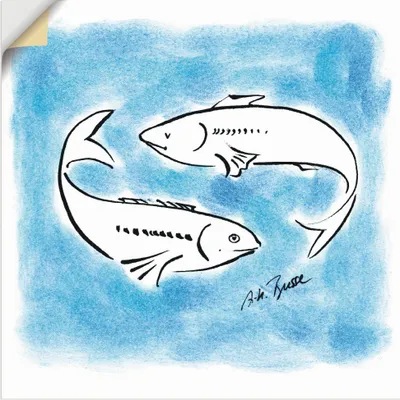 Produktbild von ARTland Wandbild, selbstklebend Serie Sternzeichen Fische Größe: 50x50 cm