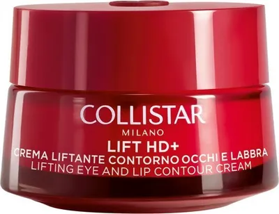 A product shot of a red jar of Collistar eye and lip cream.
