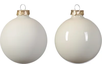 Produktbild von 16er Set Christbaumkugeln Weiß Glas 8cm - Matt & Glänzend, Festliche Weihnachtsdeko