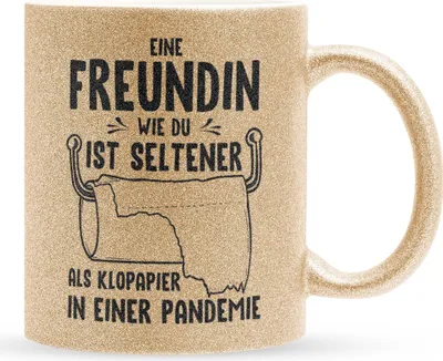 Produktbild von 22Feels Glitzertasse Gold Freundin Geschenk Jahrestag für Sie Valentinstag Frauen 1 Jahr Weihnachten Geburtstag Beziehung Paar Kaffeetasse Geschenkidee Bürotasse