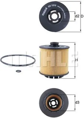 Produktbild von Ölfilter MAHLE ORIGINAL OX 1312D Filtereinsatz