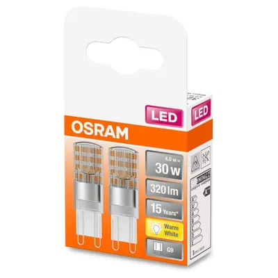 Image de OSRAM HOMELIGHTING 4058075449862 LED (monochrome) EEC E (A - G) G9 Forme ampoule 2,6 W = 30 W Blanc chaud (Ø x L) 14 mm x 43 mm 2 pièces