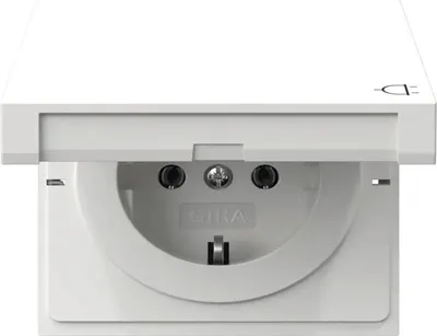 Produktbild von GIRA 445470 SCHUKO-Steckdose KDFlächenschalter Reinweiß (445470)