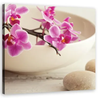 Produktbild von Leinwandbild Rosa Orchideenblüten 60x60 Feeby Violett bild für die wand bereit zum aufhängen