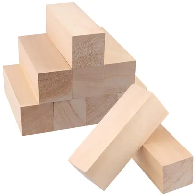 Schnitzholz-Set, 10 Lindenholzblöcke, 15 x 5 x 5 cm, natur