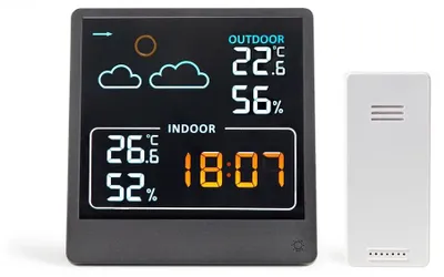 Produktbild von Wetterstation LIVOO SL262 – Innen- und Außenthermometer, Hygrometer, kabelloser