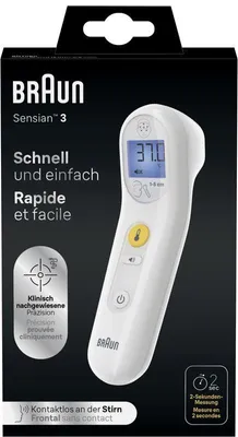 Produktbild von BRAUN Sensian3 No-Touch Fieberthermometer 1 St