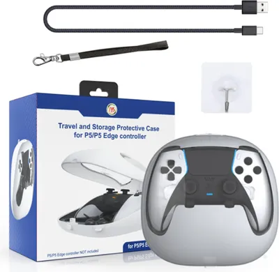 Produktbild von PS5 Wiederaufladbare Hülle, für PS5/PS5 Edge DualSense Controller, Hartschalen-Schutzhülle, Aufbewahrungshülle Tragetasche,mit Ladekabel und Trageband