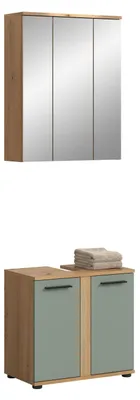 Produktbild von xonox.home Badkombination Blake Salbei / Artisan Eiche Nachbildung 60 x 191 x 34 cm