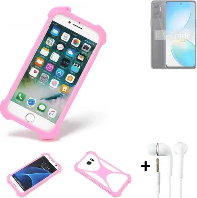 Produktbild von K-S-Trade Bumper + Kopfhörer kompatibel mit Infinix Hot 12i Handy Hülle Schutzhülle Silikon Schutz Hülle Cover Case Silikoncase Silikonbumper TPU