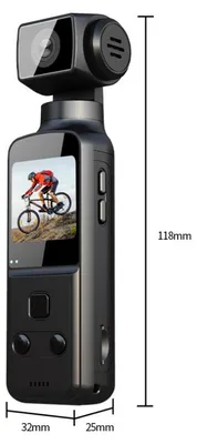 Produktbild von Zimilo 270° drehbare Kamera, Action-Kamera, Stabilisiert, Weitwinkelobjektiv, WiFi-Übertragung, Kabellose Verbindung, Schwarz