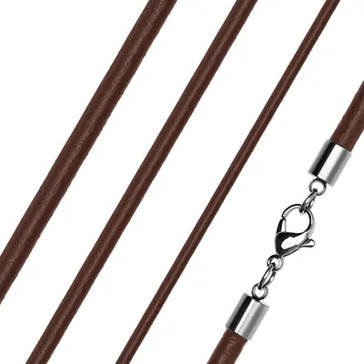 Produktbild von Lederkette Halskette Lederband Kette Echtleder Rindsleder Karabiner Edelstahl Kette für Anhänger 4 mm 35 mm