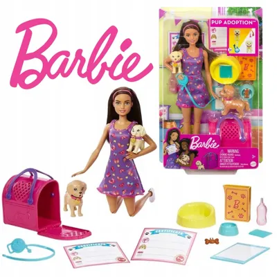 Produktbild von Barbie Puppe Hundeadoption Spielset mit Zubehör für Mädchen