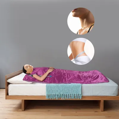 Obrázek produktu pro Infračervená saunová deka Sauna Bag Body Shaper Blanket 2 Zone Controller Body Fitness Machine s dálkovým ovládáním 650W Purple