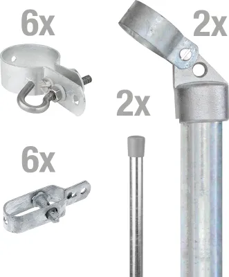 Produktbild von Alberts Zauneck-Set für Mahschendrahtzaun zum Einbetonieren, Höhe 100 cm, feuerverzinkt