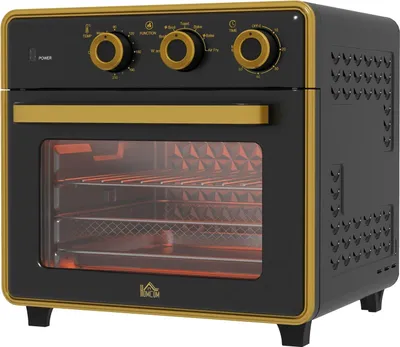 Obrázek produktu pro Mini Trouba 20L, Pizza Trouba S Horkovzdušnou Funkcí, Horkovzdušná Trouba S Pečícím Plechem, Grilovací Rošt, 90-230, 1400 W Elektrická Mini Trouba S 1 Hodinovým Časovačem
