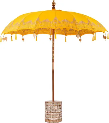 Immagine prodotto di vidaXL Ombrellone balinese con base gialla 215 x 215 x 260 cm