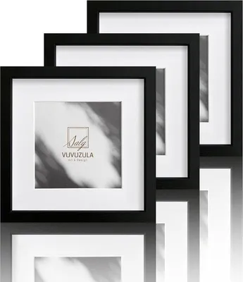 Image de Lot de 3 cadres photo noirs - carrés 15 x 15 cm