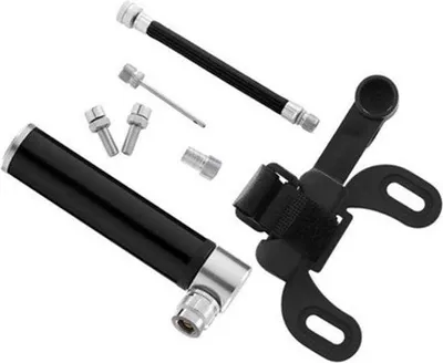 Immagine prodotto di Mini pompa da calcio in alluminio - portatile - accessori per biciclette - facile da usare - nera
