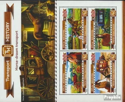 Produktbild von Briefmarken Malediven 2015 Mi 5490-5493 Kleinbogen (kompl. Ausg.) postfrisch Pferdekutschentransport