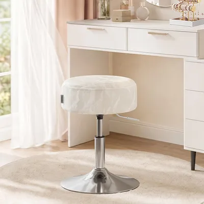 Image de Tabouret de maquillage réglable en hauteur avec revêtement PU