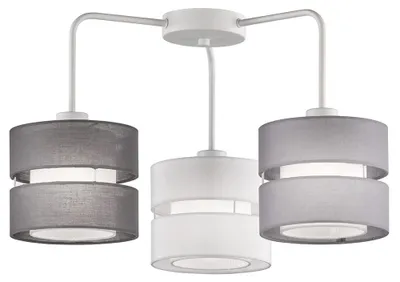 Produktbild von LED Deckenleuchte, Textil grau, weiß, anthrazit, D 56 cm